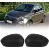 JinsenTGG 1 Paio Cappuccio Dello Specchietto Retrovisore Compatibile con Fiat 500 500C 500E 2007-2024/Grande Punto 2005-2018, Calotte per Specchietto Retrovisore-Nero Opaco