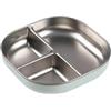 BÉABA, Piatto Per Bambini Diviso In Acciaio Inox Adatto Al Microonde, Antiscivolo Con Rivestimento In Silicone, Infrangibile, Bordi Alti Ergonomici, Lavabile In Lavastoviglie, Verde Grigiastro