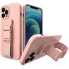 LMobile Strato in silicone Traseira Rope Case Gel Airbag Case Cover Cordino Samsung Galaxy A32 4G Cor-De-Rosa