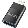 Hoco UA17 - Adattatore da Lightning maschio a USB 2.0 femmina, supporta la funzione OTG, compatibile con iPhone, può leggere direttamente i file dell'unità flash USB - nero