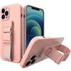 LMobile Strato in silicone Traseira Rope Case Gel Airbag Case Cover Cordino Samsung Galaxy A32 5G Cor-De-Rosa