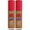 Rimmel London Lasting Finish fino a 35 ore, fondotinta, lunga durata, idratante, formula vegana, copertura totale, 30 ml, 500 Toffee (Confezione da 2)