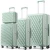 Sea choice Set di 3 Valigie ABS+PC Custodia Cosmetica Set di Valigie con Serratura TSA 4 Ruote Girevoli Set di Bagagli da Viaggio 4 pezzi (55cm/65cm/75cm)