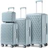 Sea choice Set di 3 Valigie ABS+PC Custodia Cosmetica Set di Valigie con Serratura TSA 4 Ruote Girevoli Set di Bagagli da Viaggio 4 pezzi (55cm/65cm/75cm)