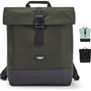 LARKSON Zaino Donna Uomo Verde Scuro - Tammo - Borsa per PC Portale, Lavoro, Università e Viaggio - Rolltop Leggero - Impermeabile
