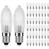 DiCUNO 50x lampadine LED E10 0,2W, Bianco caldo 2300K, 20lm, lampadina E10 ondulata per archi di luce, ghirlande luminose e lampadari