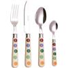 Exzact Posate a Pois in Acciaio Inox 24 PZ Set- Pois. Coltelli x6, Forchette x6, Cucchiai x6, Cucchiaini x6, Servizio per 6 Persone - Levigatura a Specchio (Polka DOT 24)