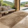 SIMPEX Tappeto Outdoor Passatoia 80x250 cm Resistente alle Intemperie Facile da Pulire Effetto Juta Naturale Design Palme per Ingresso Cucina Terrazza Balcone