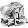 Forgast Affettatrice Elettrica Salumi Carne, Macchina Affettatrice Professionale, Lama in acciaio da 30cm, Corpo in alluminio anodizzato, Affilatore integrato, Spessore fette 0,2-12mm
