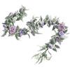 Jayruit Ghirlanda di rose rampicanti da 170 cm, fiori finti decorativi per la decorazione della casa, per tavoli e sfondi fotografici (viola)