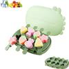 PARFCO Formine per Ghiaccioli per Bambini, 8 Scomparti Stampini per Gelato Bambini, Riutilizzabile Stampi Gelato, con Bastoncino e Coperchio a Forma di Coccodrillo, Grazioso Stampi per Gelati