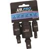 US PRO Tools 3 pz Impact Universal Wobble Joint Set 1/4, 3/8, 1/2 Drive 3977