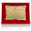 ATS Incisione Targhe & Timbri Targa Nozze d'Oro 50° Anniversario di Matrimonio con Astuccio in Velluto - Targa Ricordo a Forma di Pergamena - Idea Regalo per Genitori, Nonni e Coppie (Colombe Rosso)