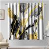 Kzzfqxb Tende in marmo bianco e nero, linee dorate, drape di lusso per soggiorno e camera da letto, 140×229cm 2 pannelli, gradiente di inchiostro, gusto estetico moderno e artistico