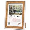 3-B Cornice portafoto Salo Duo - marrone (rovere)/bianco - 15 x 21 cm (A5) - Cornice in legno, cornice per documenti con vetro acrilico