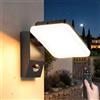 Lightasea Applique da esterno con sensore di movimento,32W IP65, lampada da parete per interni/esterni con pannello LED orientabile,con telecomando,bianco caldo 3000K,per garage, giardino, cortile