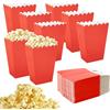APOMOONS 50 Pezzi Scatola di Popcorn Bianca, Popcorn Scatole di Carta Mini Contenitori Carta per Popcorn, Sacchetti Pop Corn, per Posizionare Popcorn e Snack in Cinema Feste Picnic Feste (Rosso)