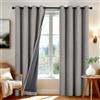 Deconovo Tende per Interni Oscuranti 100% con Occhielli - Set di 2 Tende Termiche Isolanti in Tessuto Effetto Lino, 140x180 cm, Marrone, per Camera da Letto e Soggiorno