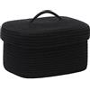 Sea Team Cesto portaoggetti ovale in corda di cotone con coperchio, contenitore in tessuto con coperchio, contenitore per la cameretta dei bambini, cestino per pannolini, cestino per baby shower