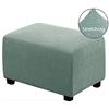WINS Fodera per poggiapiedi rettangolare ottomano, fodera per pouf quadrata estensibile, per divano e pouf rettangolare, colore: verde fagiolo