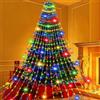 Esvyit Luci Albero di Natale Interno Esterno 400 LED 2,5 Metri 16 Fili, Lucine Luci Albero di Natale a Cascata LED IP44 Impermeabile, Illuminazione Catena Luminosa Esterno Natalizia 8 Modalità, Colorate