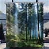 Lerores - Tenda per doccia e vasca da bagno, 240x180 cm, motivo foresta tropicale, in tessuto resistente alla muffa, impermeabile, lavabile, in poliestere, con occhielli e 16 anelli per tende da