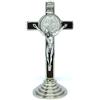 GTBITALY 10.008.11 Croce di San Benedetto Argento Marrone smaltato a Mano su Base Tonda Argento