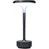 iFCOW Lampada da Tavolo Senza Fili, Batteria Ricaricabile Lampada da Tavolo in Metallo Senza Fili Luce Notturna con sensore tattile 3 Colori dimmerabile per Interni ed Esterni