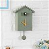 SPORTARC 1401093733 Orologio a cucù vintage con pendolo, voce di chiamata, casa degli uccelli, decorazione da parete per casa, soggiorno, ufficio (verde)