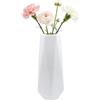 CiciIng Vaso in ceramica bianco, alto 20 cm, smaltato, geometrico, vaso decorativo per erba della pampa, vaso bohémien per casa, soggiorno, tavolo da pranzo, ufficio
