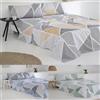 COTTON ARTean GEKAS - Set di lenzuola da 180 x 190/200, 50% cotone, 50% poliestere, colore: grigio e senape