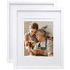 FTXanty 2 Pezzi Cornice per Foto in Legno 15x10 cm Bianco Cornice Foto Semplificazione Piccolo Cornice Portafoto in Legno con Gancio per Supporto da Tavolo Parete Foto