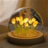 Richaa Pretty Yellow 20 Tulipani Lampade Fiore Luce Notturna Carino Decorazione Camera da Letto Estetica Regalo Unico per le Donne - Alimentazione a batteria (non inclusa)