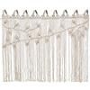 Cuisaincraty Tenda in Cotone Boho 110x80cm, Tenda per Porta con Perline Beige, Separatore per Ambienti in Macramé, Tenda Decorativa per Finestra, Artigianale, Naturale