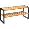 5 five simply smart 5five - Scarpiera impilabile per 6 paia - Bambù, 2 ripiani, 70 cm - Per ingresso, cabina armadio, spogliatoio