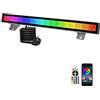 CREATESTAR Faretto LED RGB Esterni 48W, Barra LED RGB da Esterno, 16 Milioni di Colori Faretti Colorati, Impermeabile Faro RGB Luci Intelligenti per Feste con Telecomando e Timer, Luce d'Atmosfera RGB