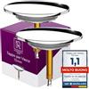 M. ROSENFELD HOME Tappo Vasca Universale Ø 72 Premium, Tappo per Vasca da Bagno in Ottone con Doppia Guarnizione, Chiusura per Tutte le Vasche da Bagno, Cromato, Set da 2