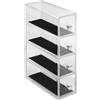InterDesign iDesign Clarity Jewelry Storage Portagioie con 4 cassetti per orologi, collane, ecc. Organizer per gioielli reversibile con protezione antigraffio Plastica trasparente