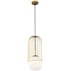 MAYTONI DECORATIVE LIGHTING Art Deco Lampada Pendente a sospensione regolabile a filo lungo Struttura in metallo Or Diffusore sferico bianco e opaco, Design Moderno, geometrico, 1 lamp E27 40W, not incl.