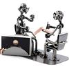 Steelman24 I Omini di Viti Psichiatra con Portabiglietti da Visita I Idee Regalo Originale I Soprammobili in Metallo I Modellino
