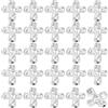 SOFPLATE 1 Scatola 80 Pezzi Perline Croce in Argento Perline Croce Distanziatore Piccole in Lega Tibetana Argenteo Antico Crocifisso MetAllos Croci Rosario Perline per Gioielli Fai da Te Creazione di