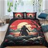 AAHARYA Ninja giapponese Copripiumino Set Biancheria Da Letto Anime Trapunta Microfibra Ipoallergenico Per Ragazzi Morbido, Resistente, Traspirante Double（200x200cm）