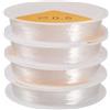 Craftora 4 rotoli di filo elastico rotondo da 0,5 mm, trasparente, per braccialetti e gioielli con pietre preziose, perline artigianali