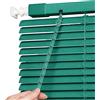 Generico Veneziana in Alluminio per Finestre, 40 60 70 90 100 110 140 160 170 190 200 215 cm Protezione dalla Luce e Visibilità Esterna, Kit di Fissaggio a Muro Incluso(Green-7)