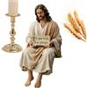 Generico Statuetta Di Gesù In Resina - 12 Cm Gesù Resina Desk Companion Figurina, Statuetta Di Gesùs Seduto Dipinta A Mano, Decorazione Con Scritta I Am With You Always, Regalo Per Familiari E Amici