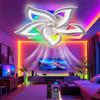 Lnrosy Ventilatore da Soffitto con Luce, Telecomando e App, Lampada Ventilatore RGB Intelligente con Reversibile e Timer, Moderna Pale da Soffitto Led con 6 Velocità e Silenzioso, Per Soggiorno Bianco