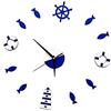 Inzopo Stile mediterraneo Orologio da parete Torre Timone Piccolo Pesce Orologio DIY Muto blu