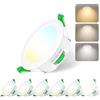 Jaenmsa Faretti Led da Incasso per Cartongesso 230V, 8W Foro Φ 75-85mm,IP44, Dimmerabile, Faretti LED Soffitto, Bianco Caldo 3000K Bianco Neutro 4000K Bianco Freddo 6500K, Set di 6