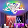 lnrosy Moderna Ventilatore da Soffitto con Luce Compatibile con Alexa e Google Assistant Lampada Ventilatore RGB Intelligente con Reversibile e Timer 6 Velocità e Silenzioso Per Soggiorno Bianco