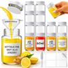 volila Bottigliette di Vetro Piccole per Shot con Tappi - Confezione da 12 Mini Bottiglie 2oz/60ml, Botellas de Jugo de Jengibre con Imbuto, Etichette, Shrink Wrap, Spazzola e Inserti Schiuma Extra